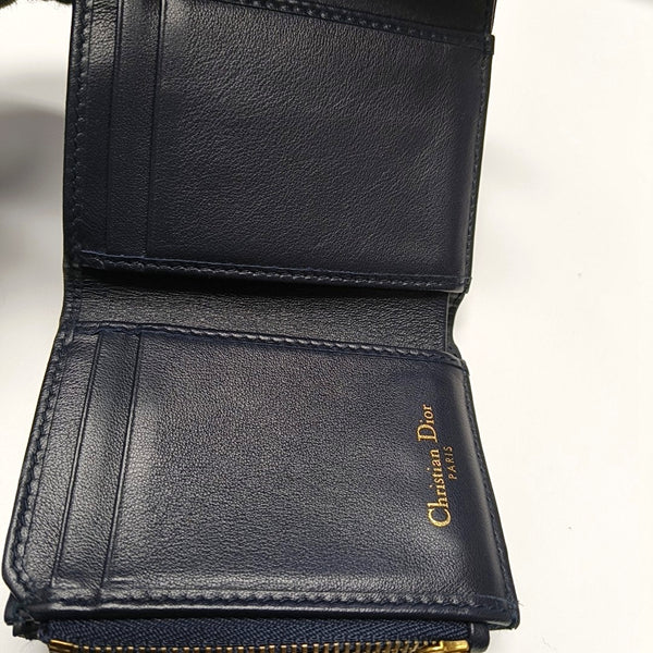 Saddle Mini Oblique Canvas Blue Wallet