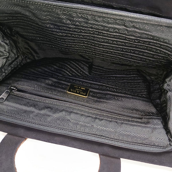 Suede Top Handle Bag Black