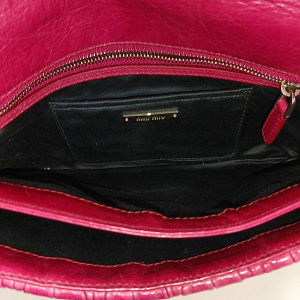 Button Wallet Quilted Lambskin Red
