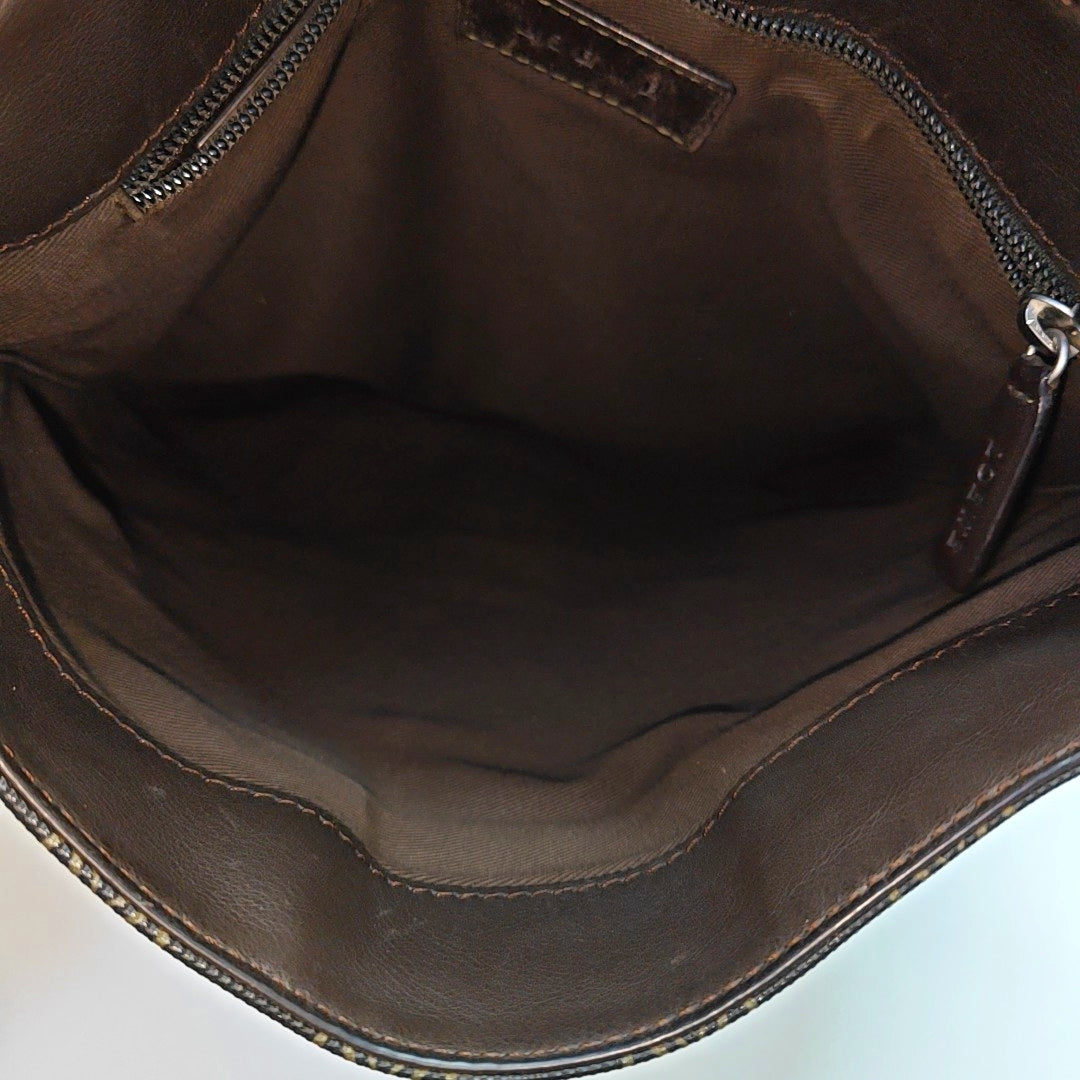 Coated Canvas Shoulder Bag Black
