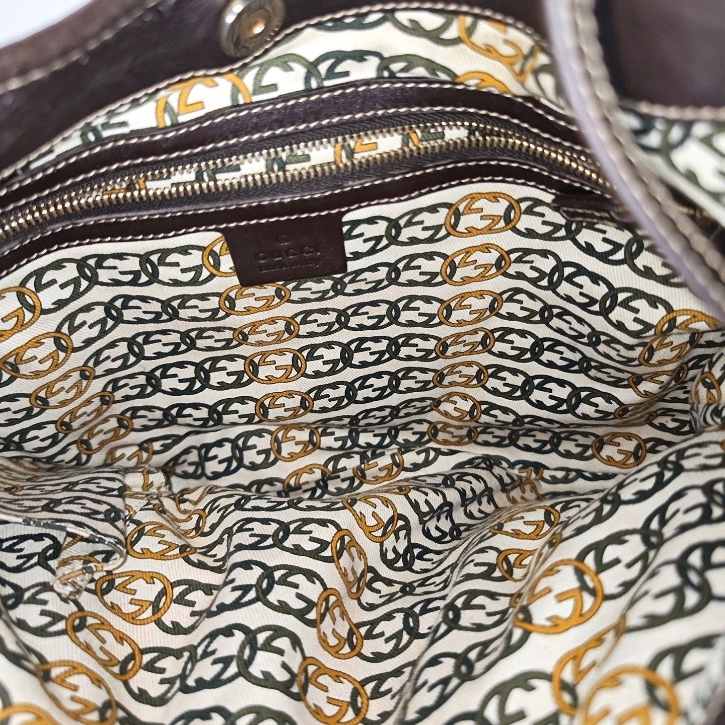 Fabric Top Handle Bag Brown