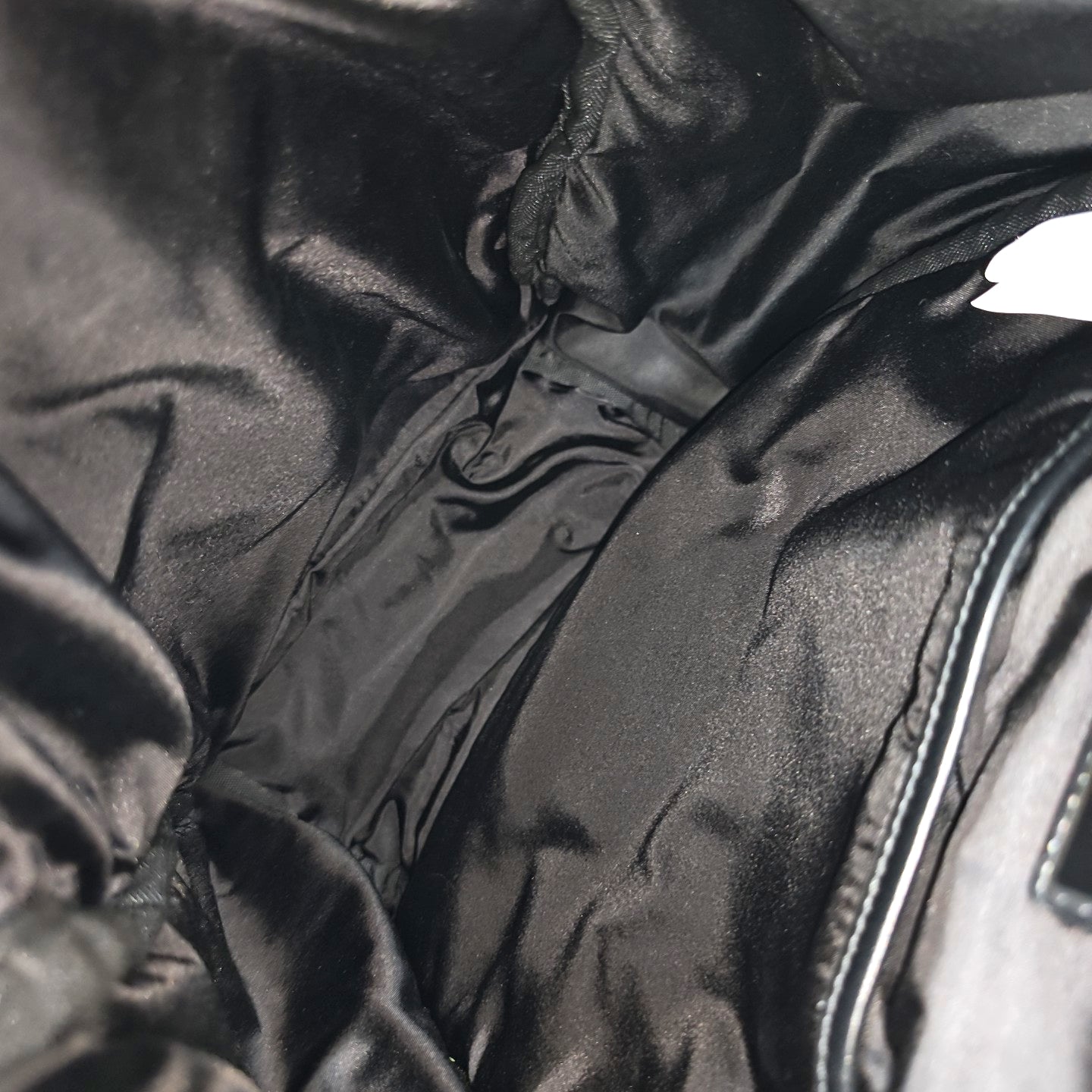 Quilted Nylon Backpack Black