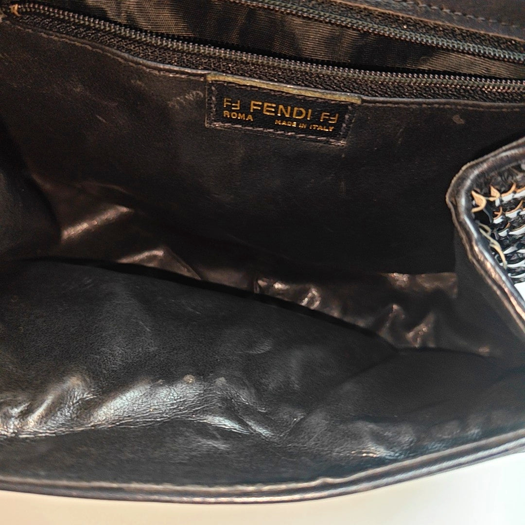Leather Shoulder Bag Black