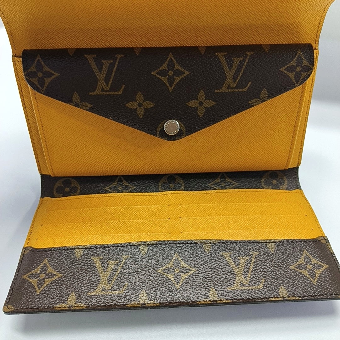 MARIE LOU Monogram Coated Canvas Brown Wallet