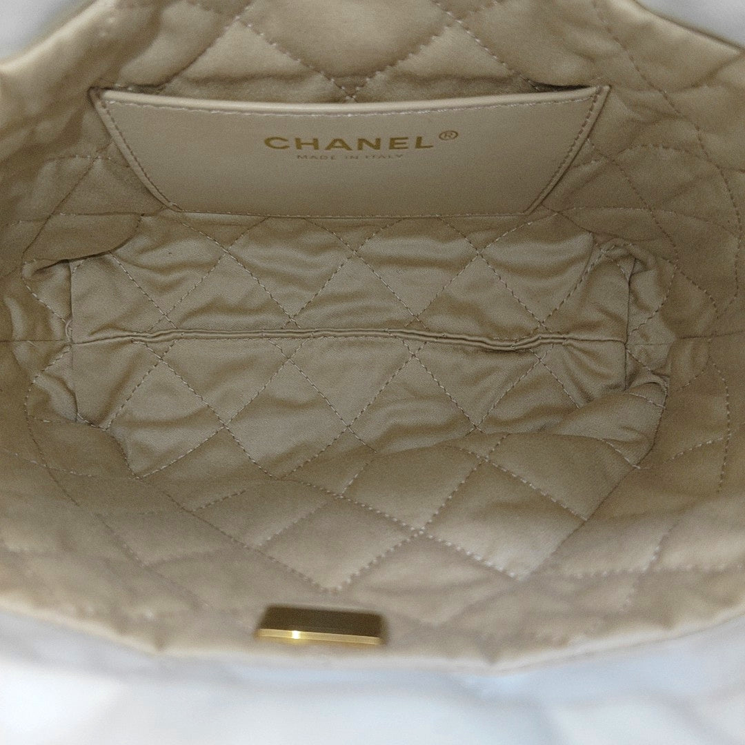 CHANEL 22 Mini Quilted Calfskin White