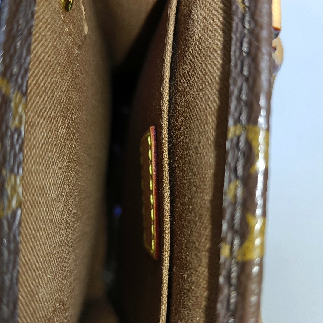 SAC PLAT Mini Monogram Coated Canvas Brown