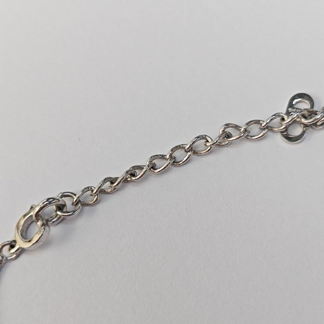 Dog Tag Metal Silver Necklace