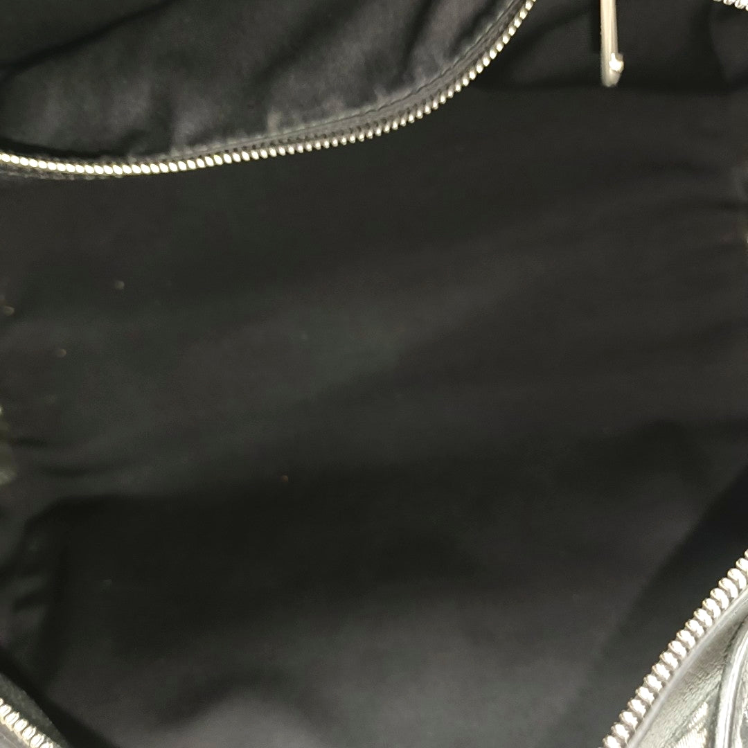 Oblique Canvas Shoulder Bag Blue