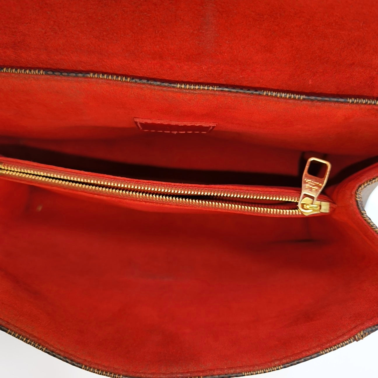 CAÏSSA Damier Ebene Coated Canvas Brown