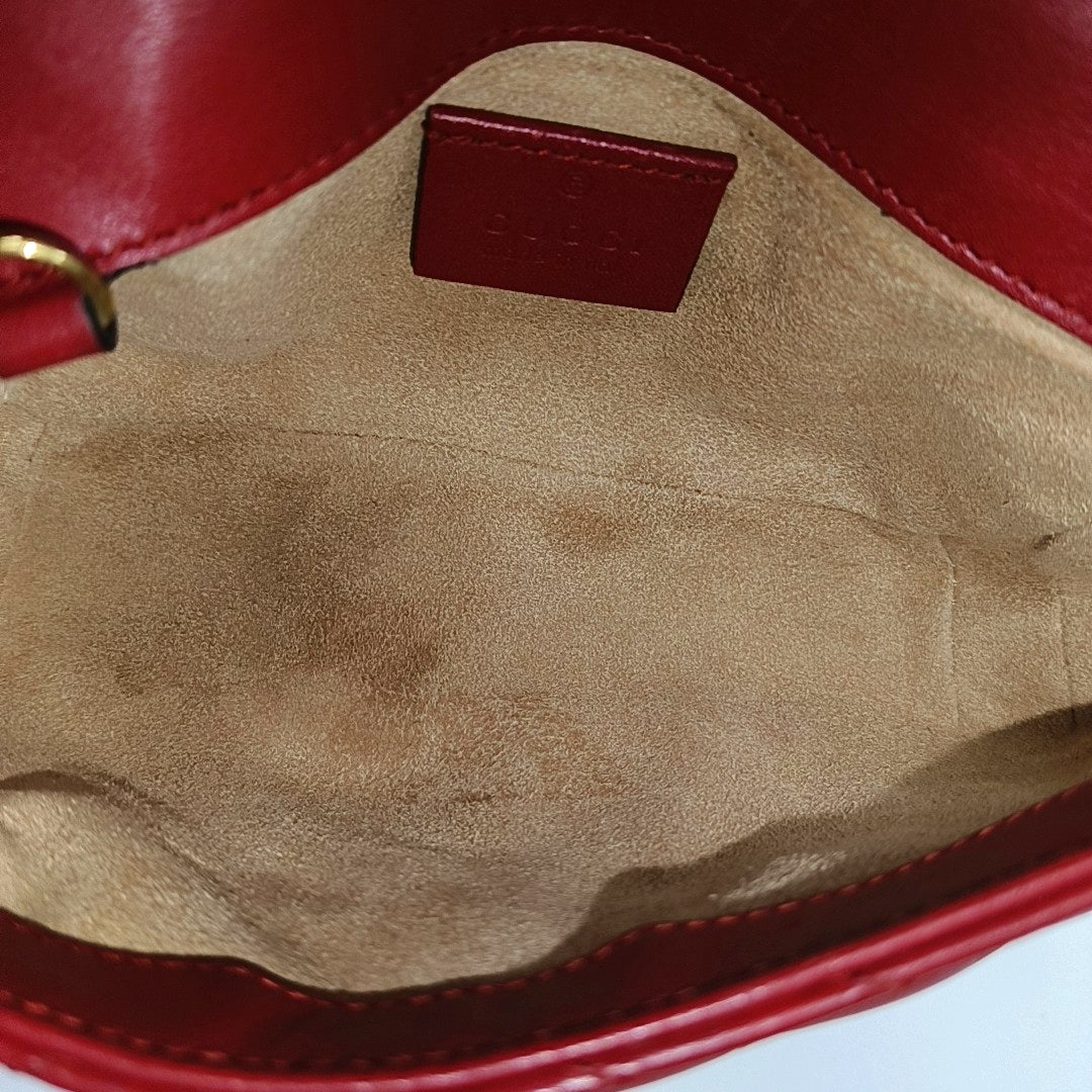 GG Marmont Mini Quilted Calfskin Red