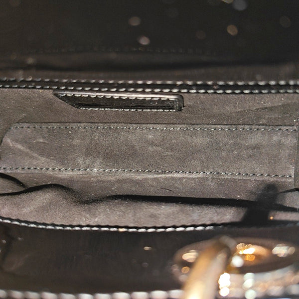 Lady Dior Super Mini Cannage Patent Leather Black
