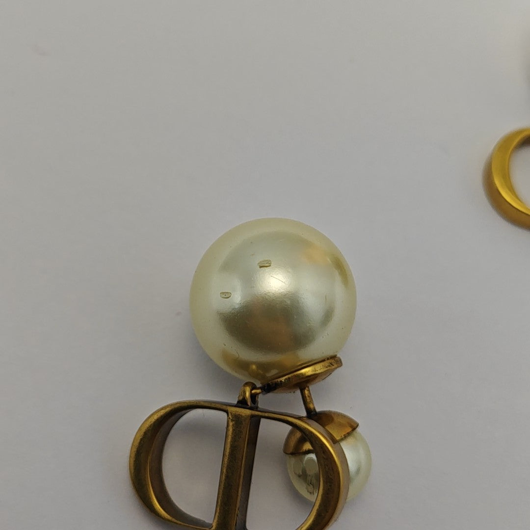 Dior Tribales Metal Gold Stud Earrings