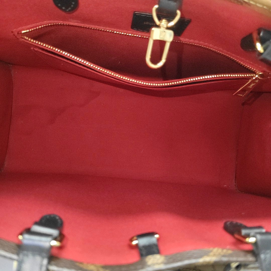 ONTHEGO MM Monogram Coated Canvas Brown