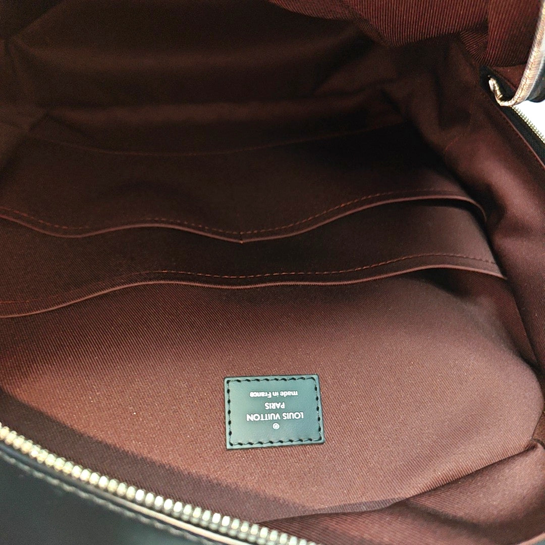JOSH Monogram Coated Canvas Brown