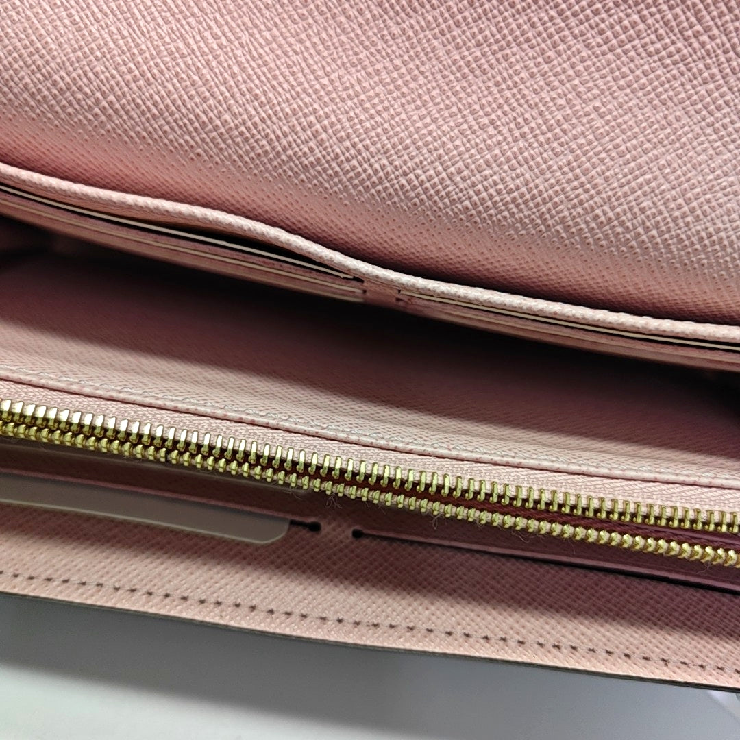 SARAH Monogram Coated Canvas Brown Wallet
