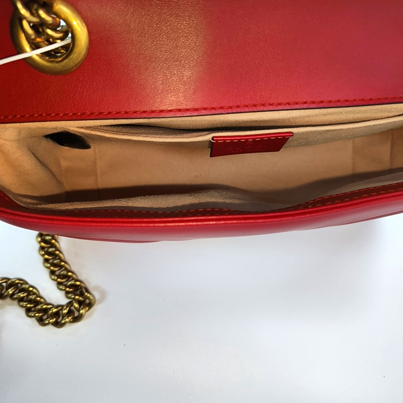 GG Marmont Small Quilted Calfskin Red