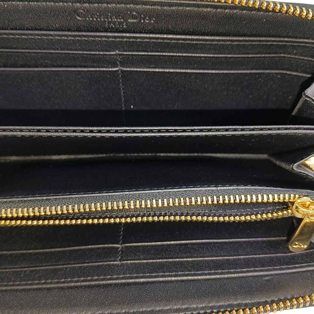 Cannage Calfskin Wallet Black