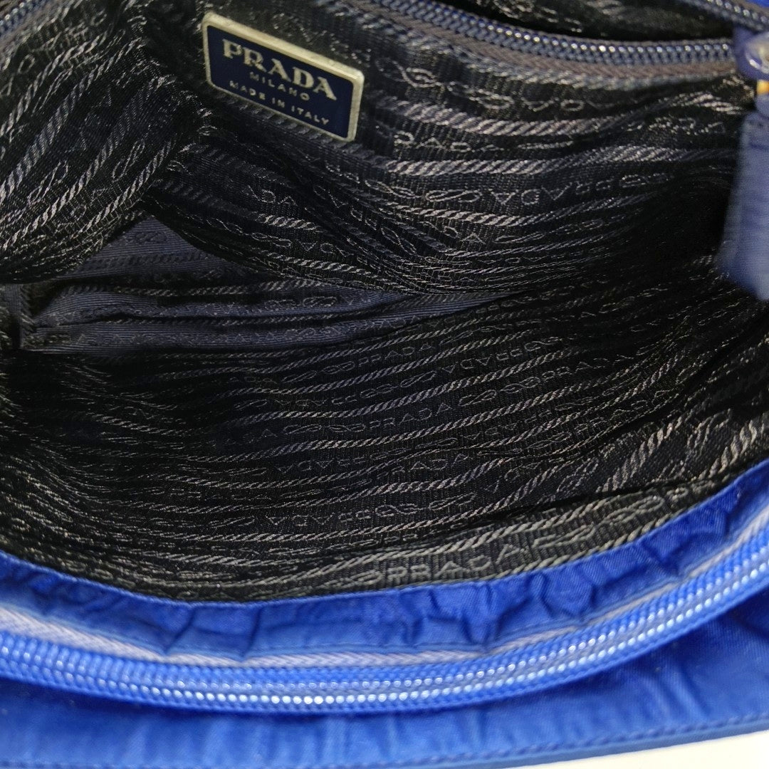 Nylon Top Handle Bag Blue