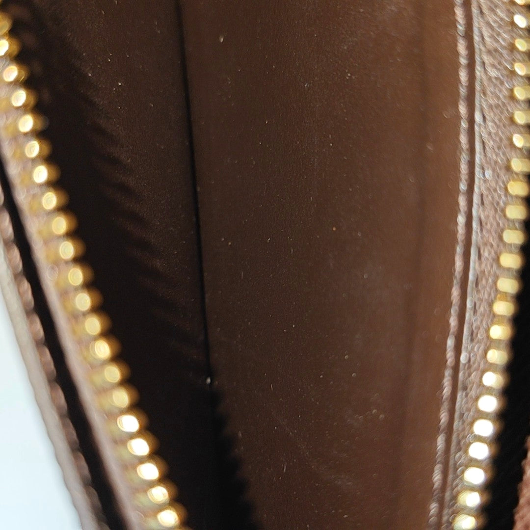 Damier Ebene Coated Canvas Clutch Brown