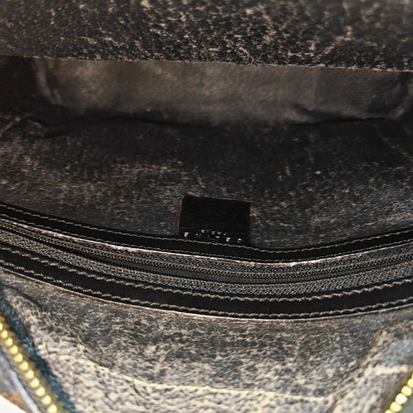 Coated Canvas Top Handle Bag Brown