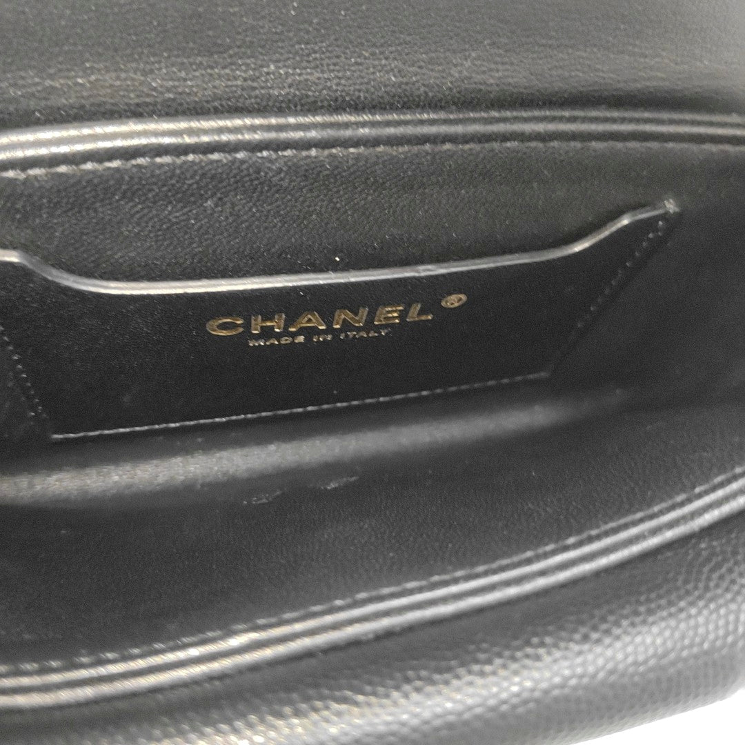 Quilted Grained Calfskin Mini Black