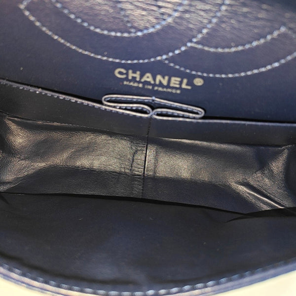 Authenticated pre-owned  2.55 227 (jumbo) Quilted Patent Leather Blue - Shoulder Bag at Looply