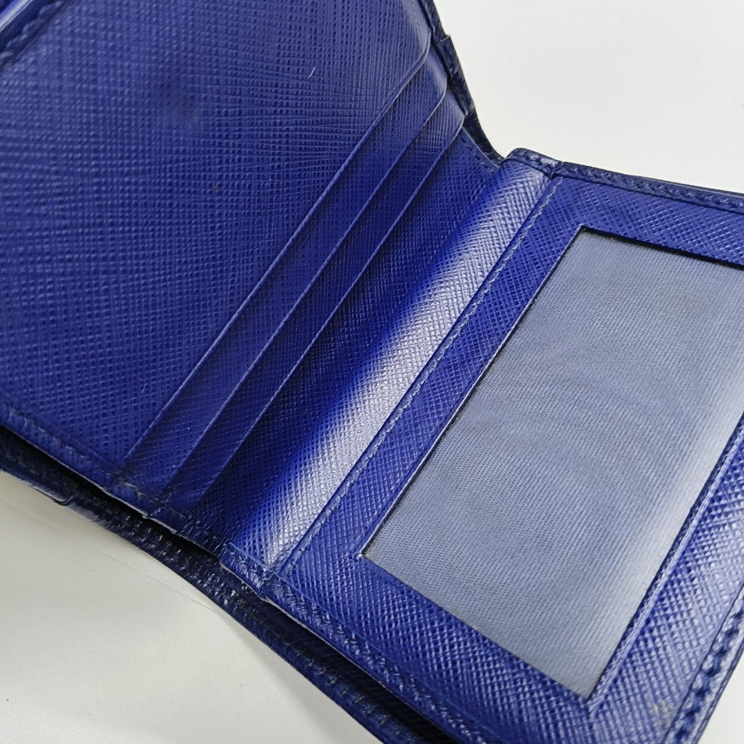 Vara Calfskin Blue Wallet