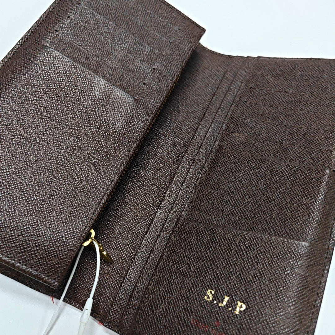 JAMES Damier Ebene Coated Canvas Brown Wallet