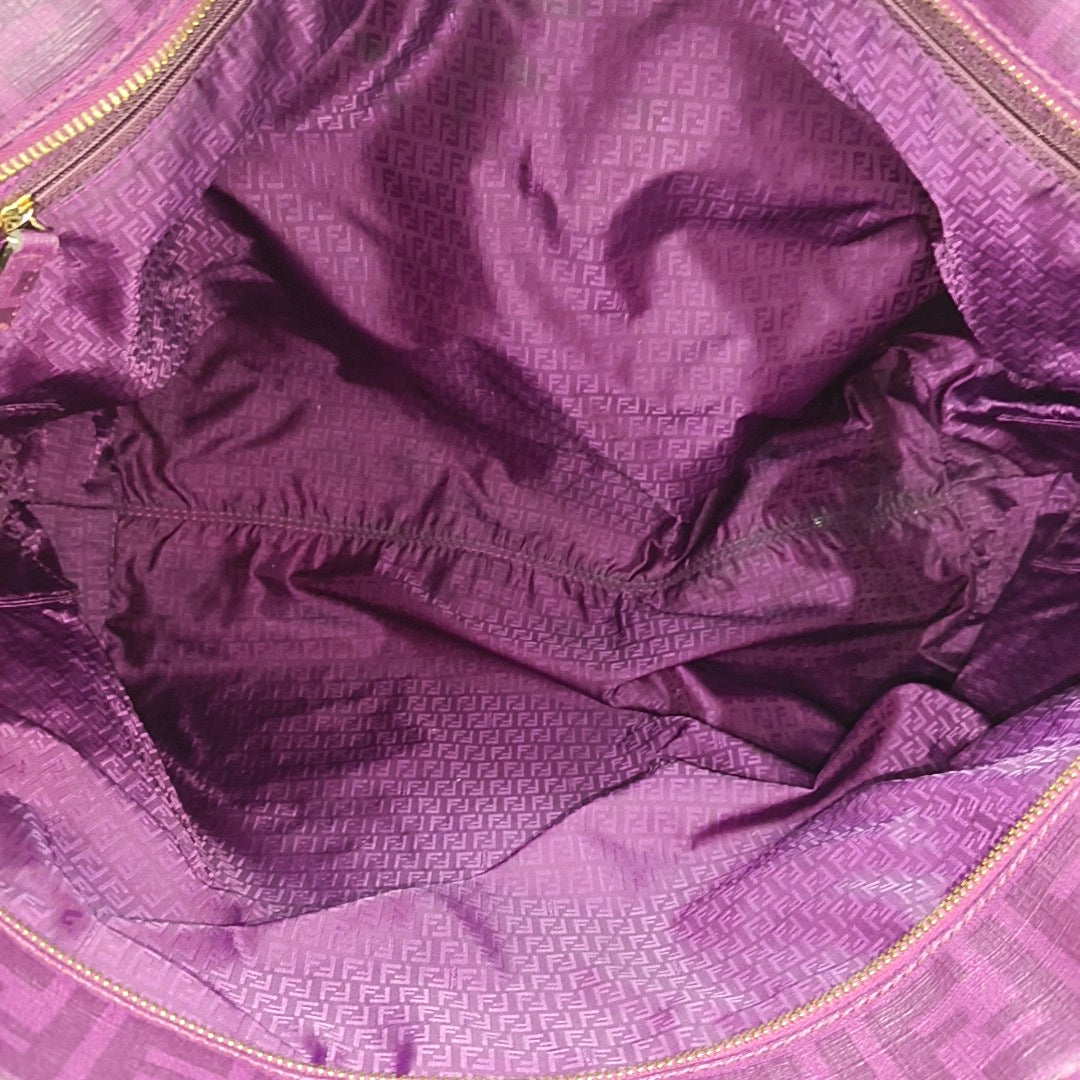 Coated Canvas Tote Bag Purple