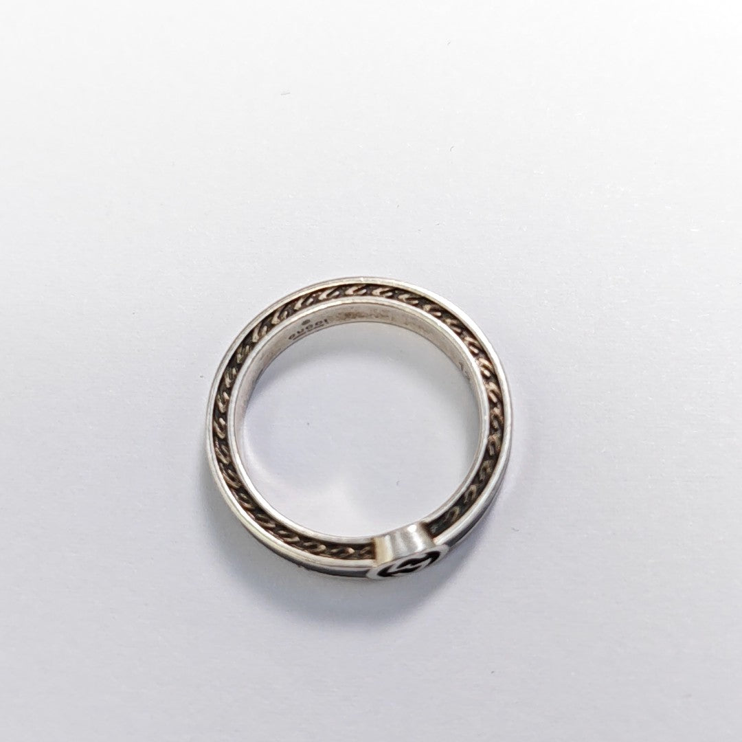Interlocking G 925 Sterling Silver Ring HK 12