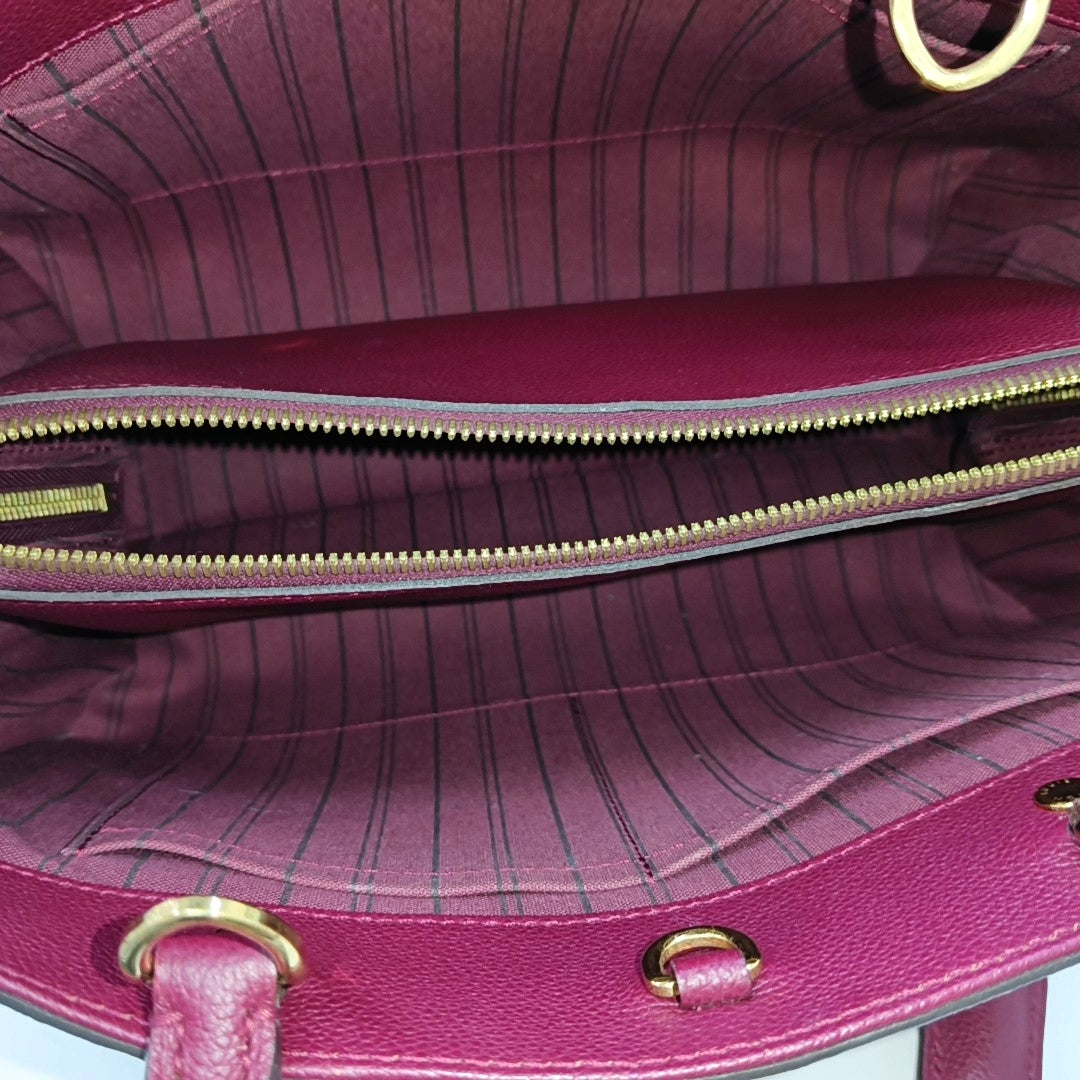 MONTAIGNE MM Monogram Calfskin Red