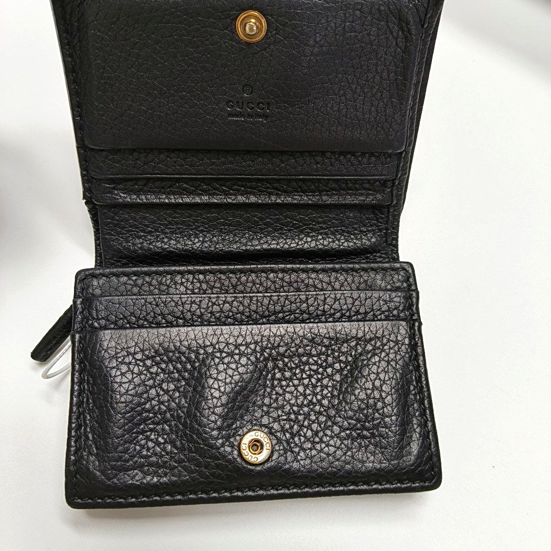 Animalier Calfskin Black Wallet