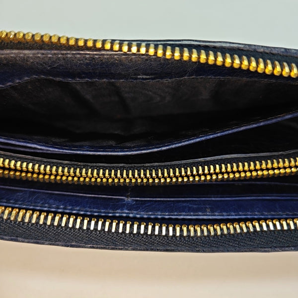 Quilted Lambskin Wallet Blue