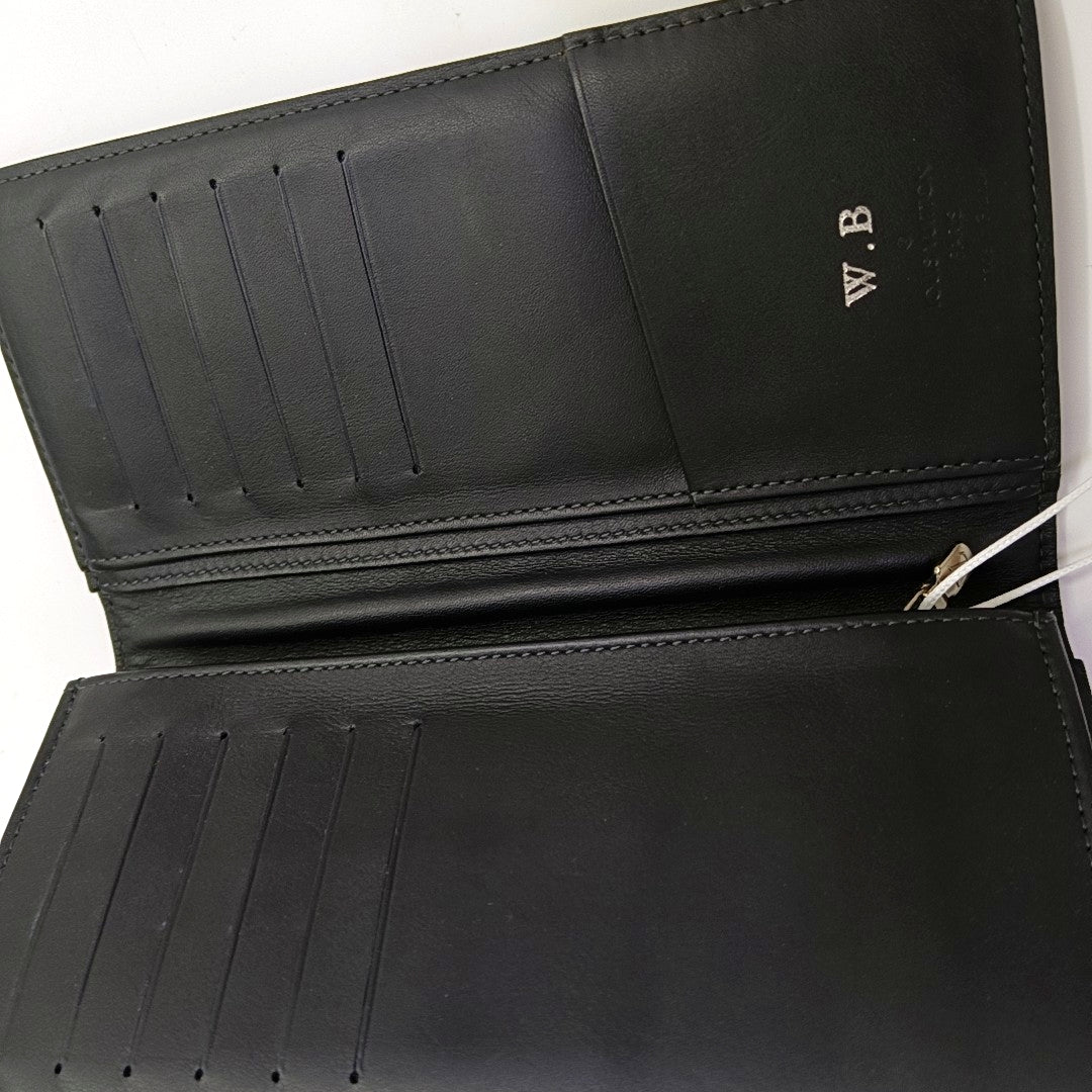 BRAZZA Damier Coated Canvas Blue Wallet