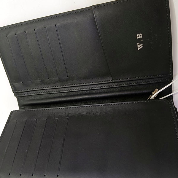 BRAZZA Damier Coated Canvas Blue Wallet