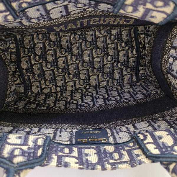 Book Tote Small Oblique Canvas Blue