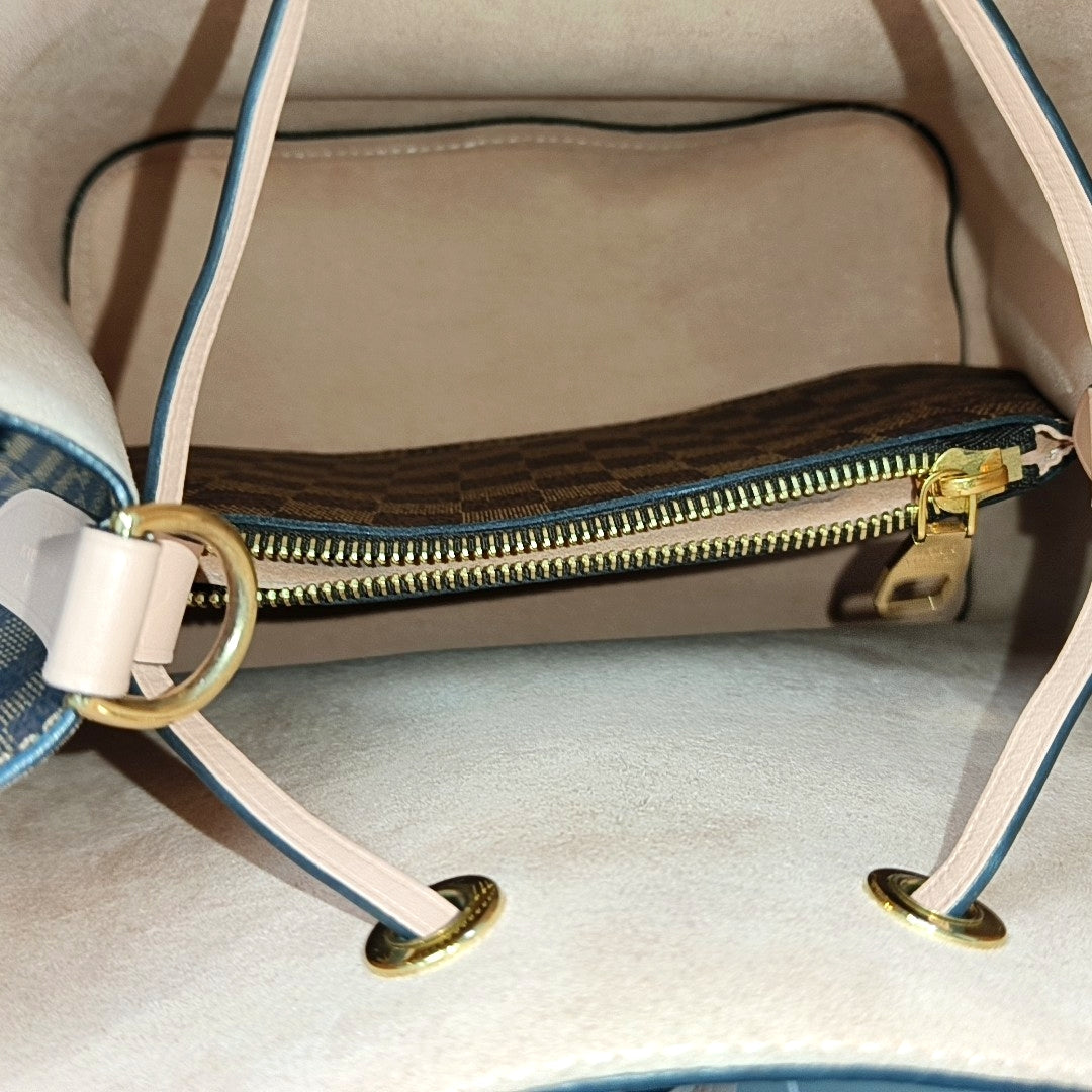 NÉONOÉ MM Damier Ebene Coated Canvas Brown