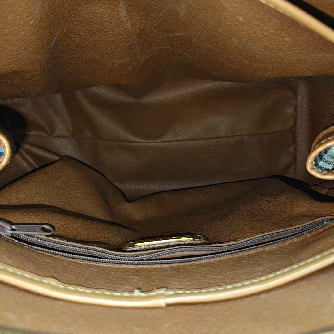 Coated Canvas Shoulder Bag Beige