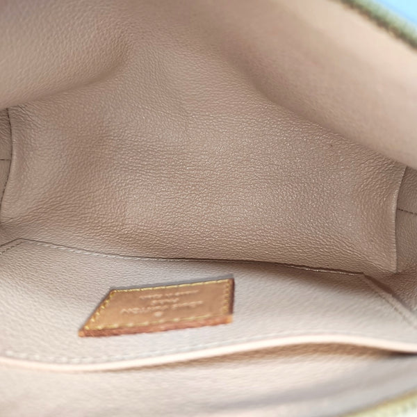 COSMETIC PM Damier Azur Coated Canvas White