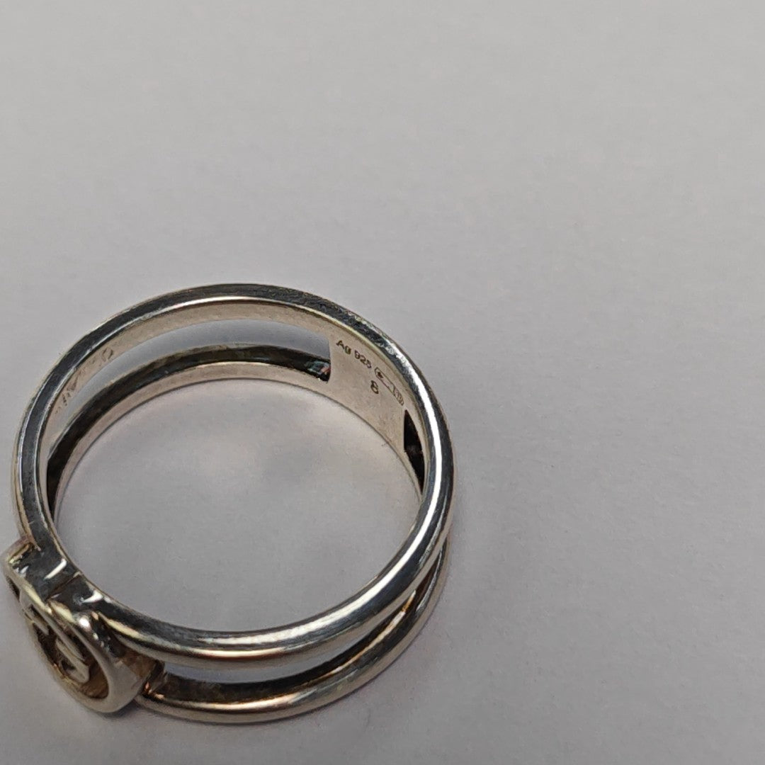 Interlocking G 925 Sterling Silver Ring HK 8