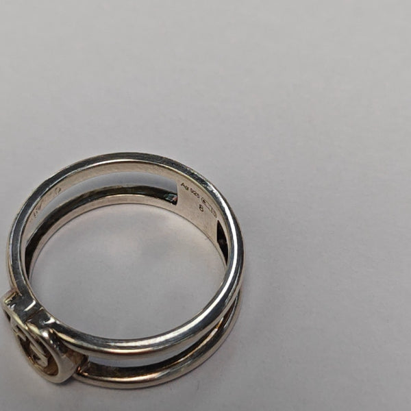Interlocking G 925 Sterling Silver Ring HK 8