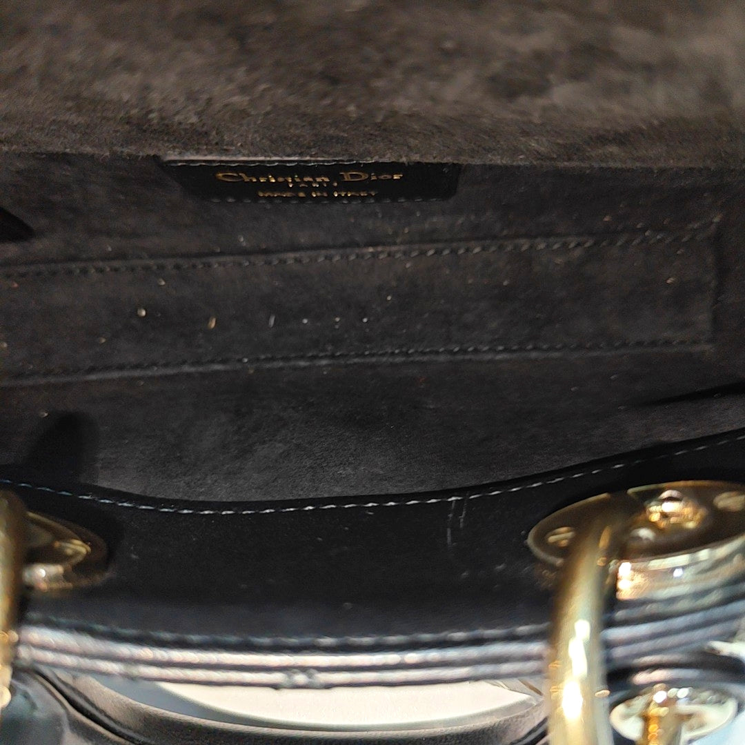 Lady D-Joy Super Mini Cannage Lambskin Black