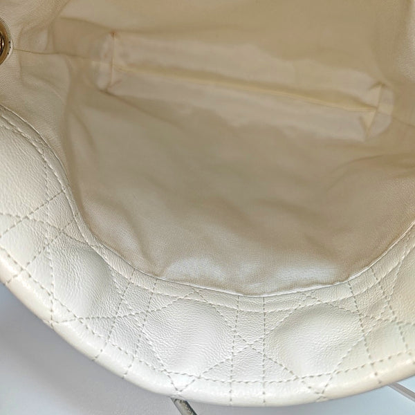 Cannage Lambskin Shoulder Bag Mini White