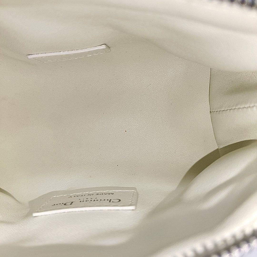 Diortravel Nomad Small Cannage Calfskin White