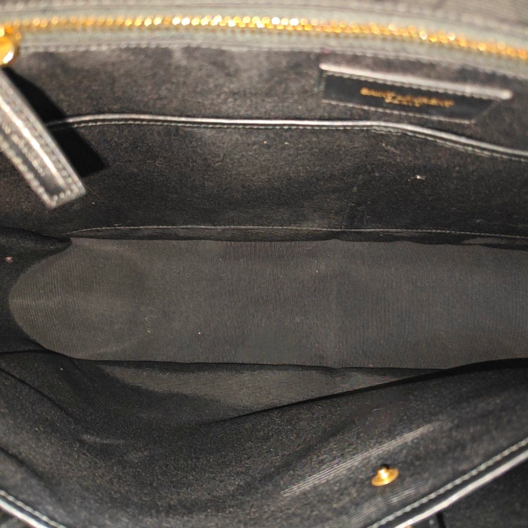 Coated Canvas Shoulder Bag Black