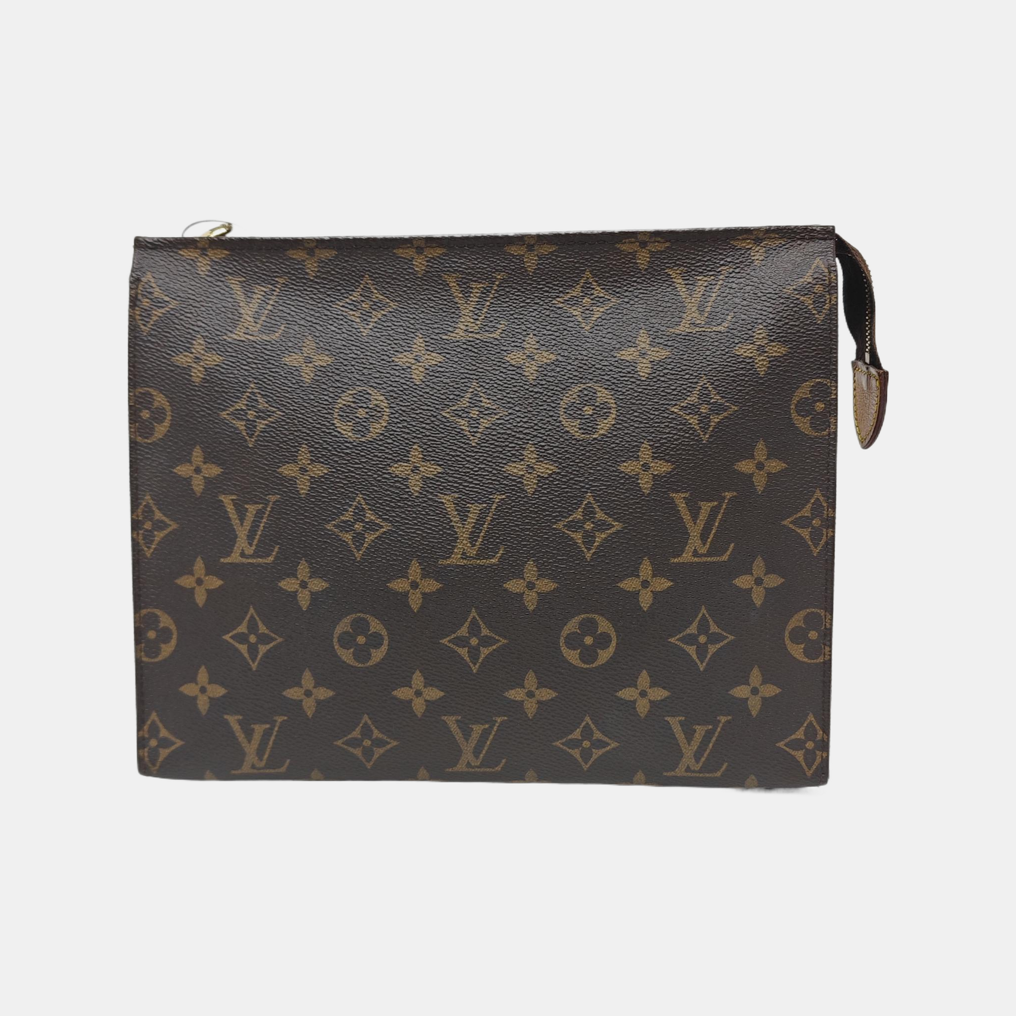TOILET POCKET 26 Monogram Coated Canvas Brown