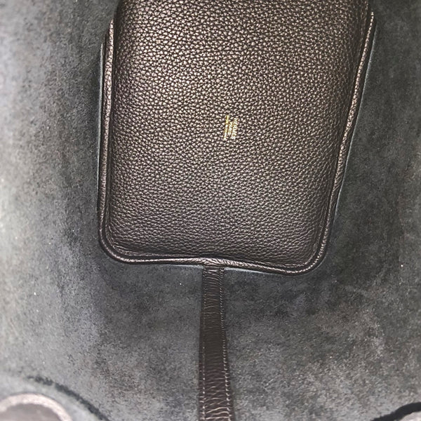 Authenticated pre-owned  Picotin Lock 22 Clemence Black - Bucket Bag at Looply