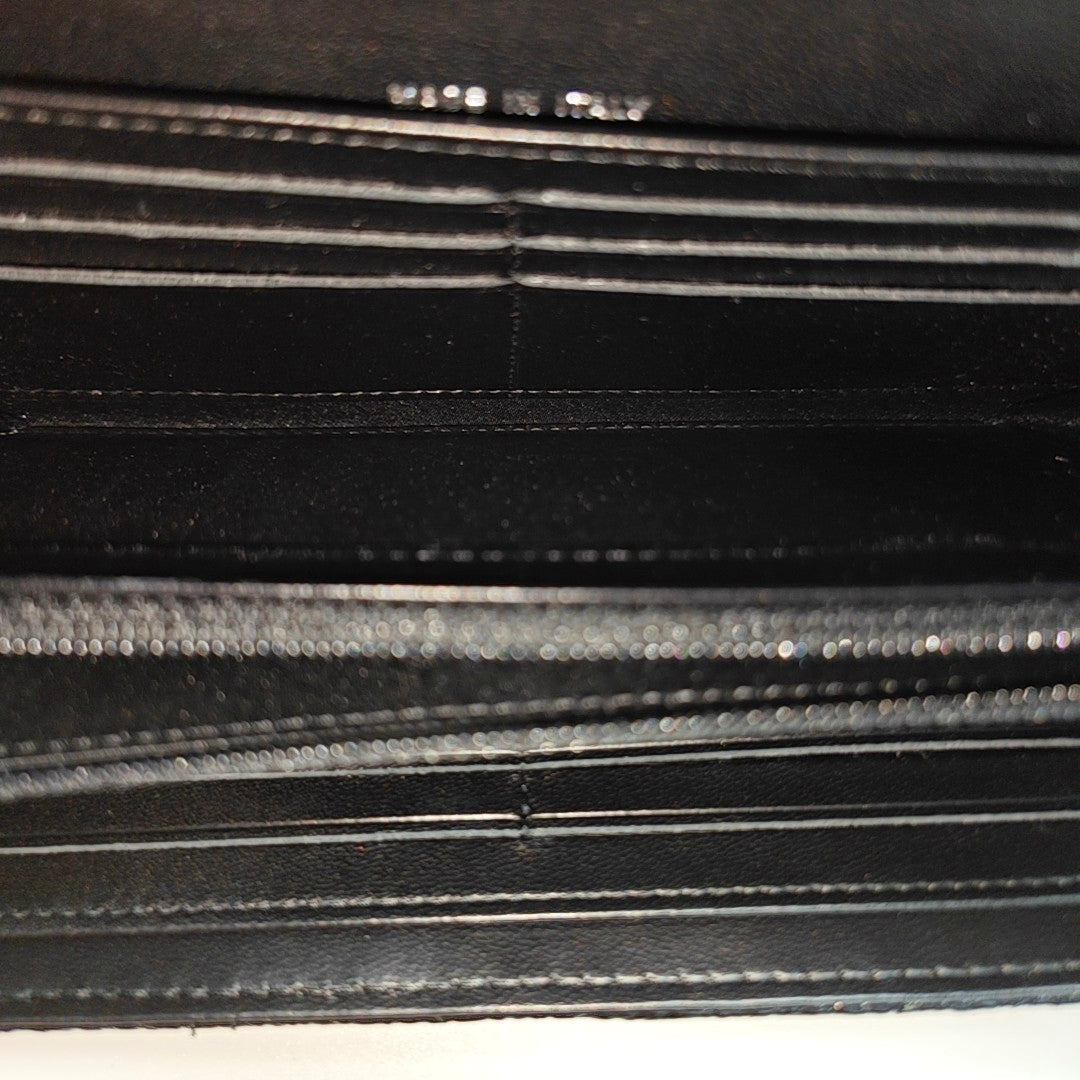 Quilted Calfskin Wallet Black