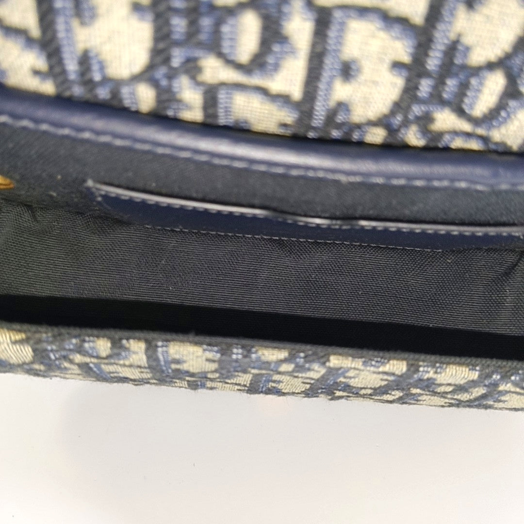 Bobby East-West Medium Oblique Canvas Blue
