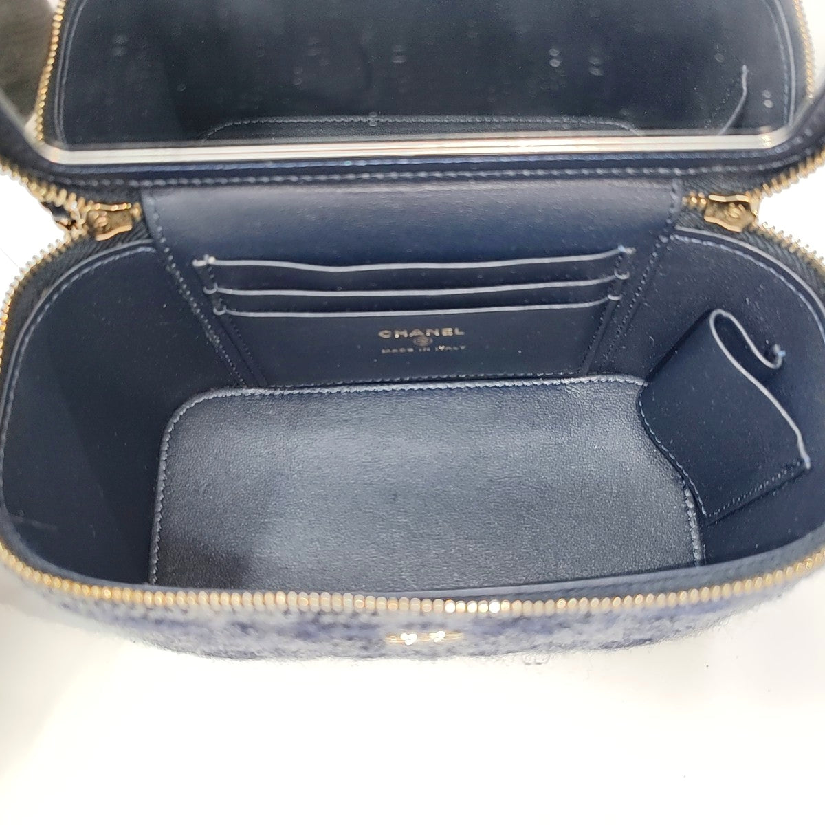 VANITY CASE Quilted Wool Blue